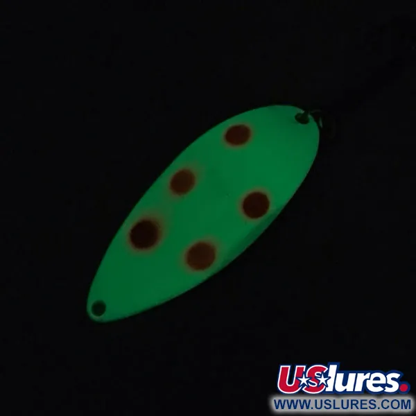 Vintage   Acme Little Cleo Glow, 3/4oz White / Red / Nickel fishing spoon #8689