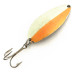 Vintage  Seneca Little Cleo (Hula Girl) Glow, 2/3oz Orange / White / Nickel fishing spoon #8692