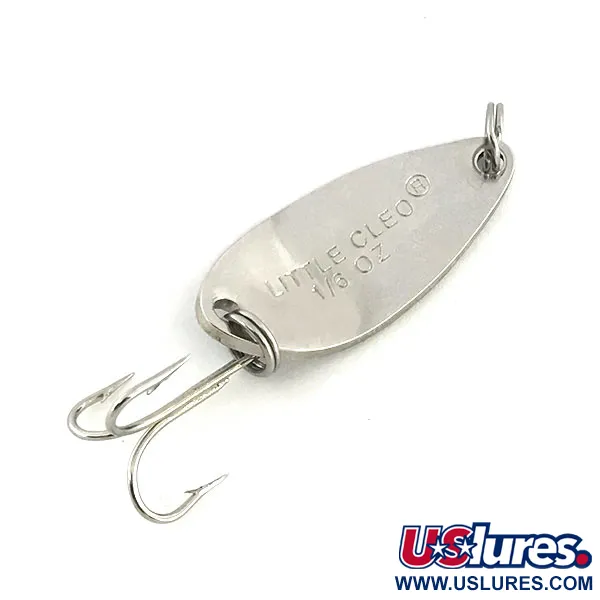 Vintage Acme Little Cleo, 1/8oz Nickel / Blue fishing spoon #8694