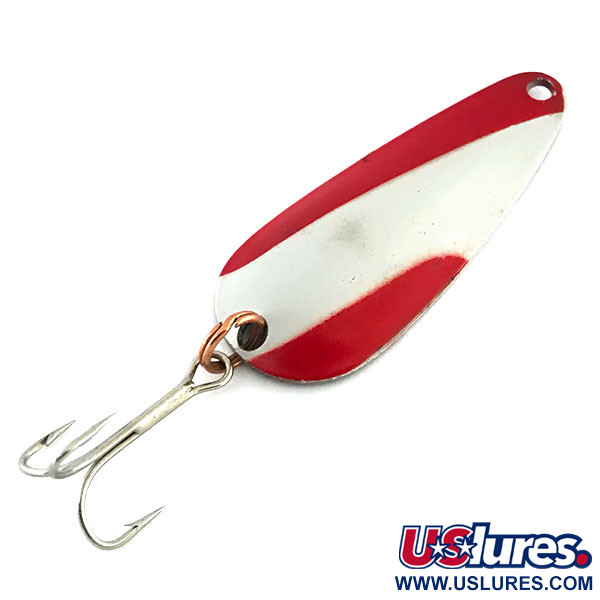 Vintage  Nebco Aqua Spoon, 1/4oz Red / White / Nickel fishing spoon #8703