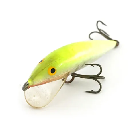 Vintage Rapala Countdown S7, 1/4oz Chartreuse fishing lure #8704