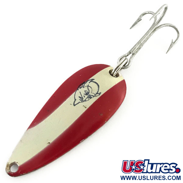 Vintage  Eppinger Dardevle Spinnie, 1/3oz Red / White / Nickel fishing spoon #8710