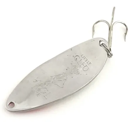 Vintage Seneca Little Cleo (Hula Girl), 1/2oz Pearl / Red / Nickel fishing spoon #8715