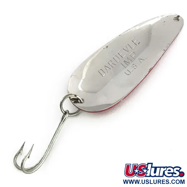 Vintage  Eppinger Dardevle Imp, 2/5oz Red / White / Nickel fishing spoon #8723