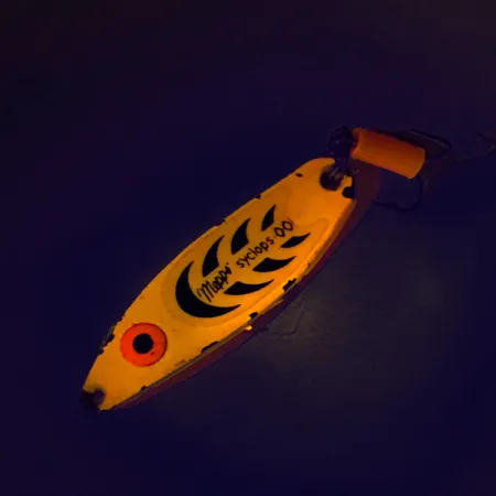 Vintage Mepps Syclops 00 UV, 3/16oz Fluorescent Orange fishing spoon #8727