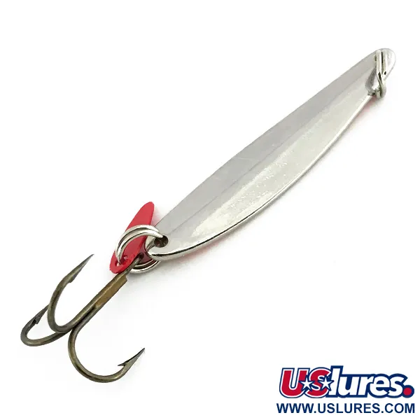 Vintage Bay de Noc Bay De Noc Swedish pimple UV, 1/4oz Nickel / Orange fishing spoon #8729