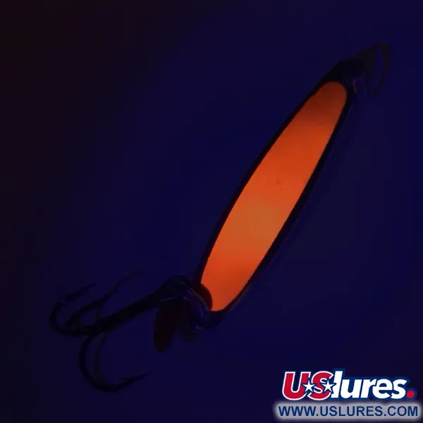 Vintage Bay de Noc Bay De Noc Swedish pimple UV, 1/4oz Nickel / Orange fishing spoon #8729