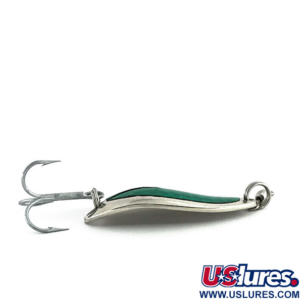  Luhr Jensen Lil' Kroc (Krocodile Stubby), 1/3oz Nickel / Green fishing spoon #8735