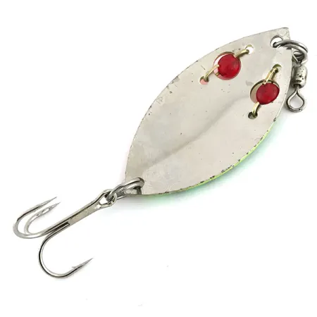 Vintage Gibbs Ruby Eye Wiggler 2 UV, 1/2oz Fire Tiger fishing spoon #8739