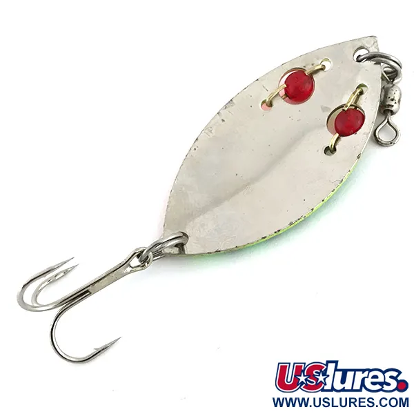 Vintage Gibbs Ruby Eye Wiggler 2 UV, 1/2oz Fire Tiger fishing spoon #8739