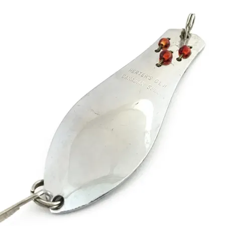 Vintage Herter's Canadian Spoon, 1/3oz Nickel / Red Eyes fishing spoon #8747