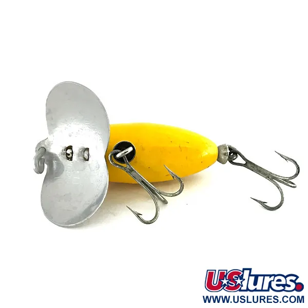 Vintage   Fred Arbogast Jitterbug , 1/4oz Yellow fishing lure #8755