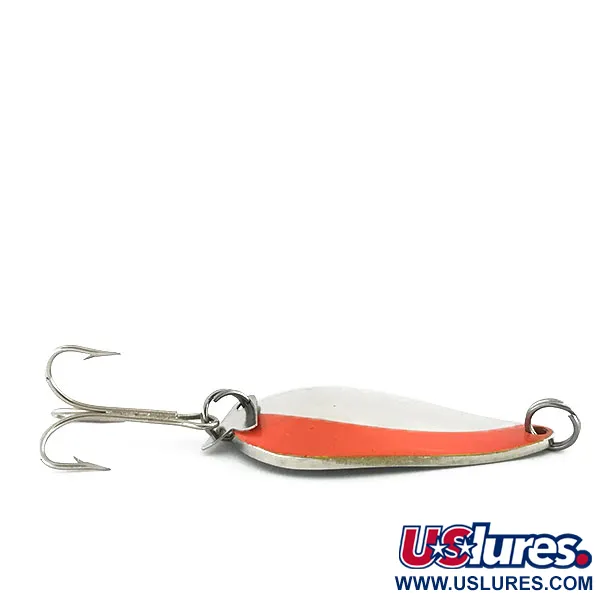 Vintage Acme K.O. Wobbler, 3/4oz Nickel / Orange fishing spoon #8765