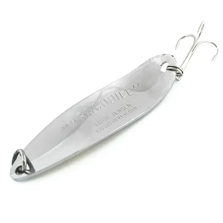 Vintage Luhr Jensen Krocodile Die #5, 1oz Nickel / Golden Hologram fishing spoon #8766