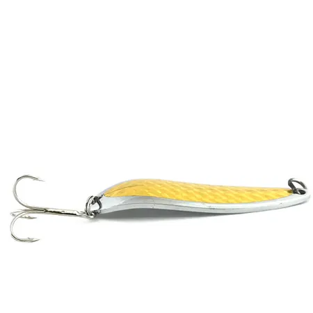 Vintage Luhr Jensen Krocodile Die #5, 1oz Nickel / Golden Hologram fishing spoon #8766