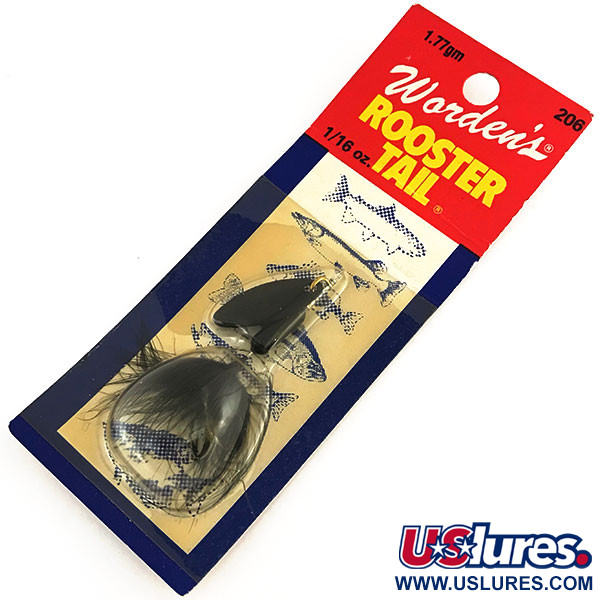  Yakima Bait Worden’s Original Rooster Tail, 1/16oz Black spinning lure #8784