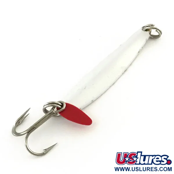 Vintage Bay de Noc Swedish pimple, 1/3oz Pearl fishing spoon #8794