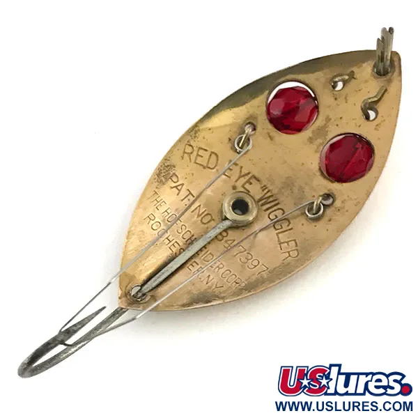 Vintage Hofschneider Weedless Red Eye Junior, 2/5oz Copper fishing spoon #8803