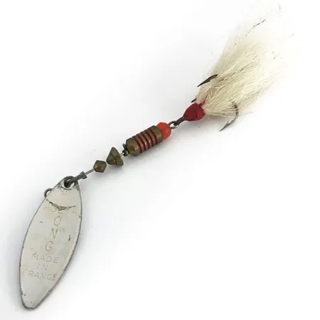 Vintage Mepps Aglia Long 2 Dressed, 1/4oz Silver spinning lure #8810