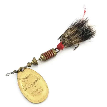 Vintage Mepps Aglia 3 dressed, 1/4oz Gold spinning lure #8816