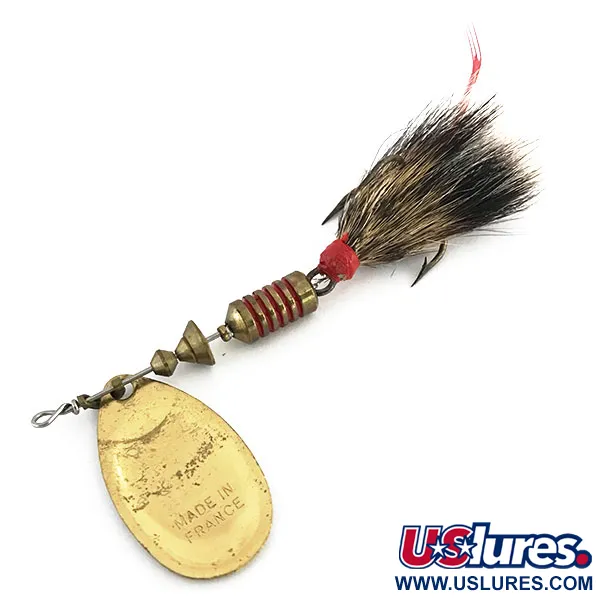 Vintage   Mepps Aglia 3 dressed, 1/4oz Gold spinning lure #8816