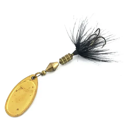Vintage Yakima Bait Sonic Rooster Tail , 3/16oz Gold / Brown spinning lure #8818