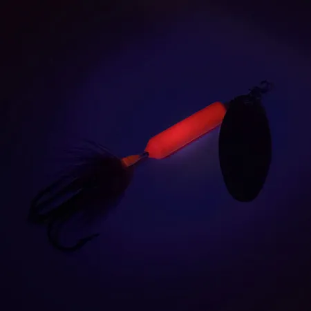 Yakima Bait Worden’s Original Rooster Tail UV, 1/4oz Fluorescent Orange UV Glow in UV light, Fluorescent spinning lure #8819