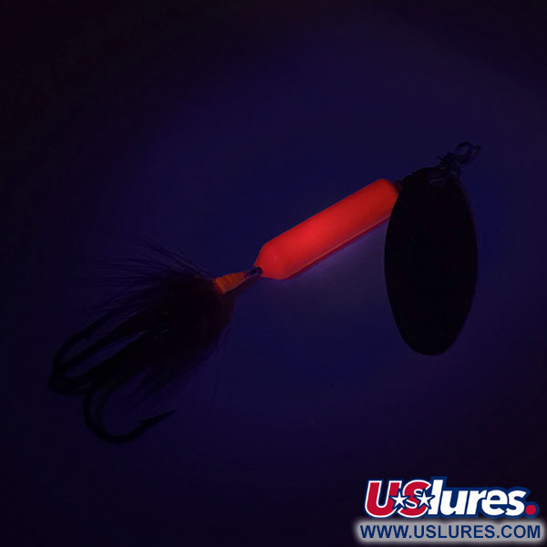  Yakima Bait Worden’s Original Rooster Tail UV, 1/4oz Fluorescent Orange UV Glow in UV light, Fluorescent spinning lure #8819