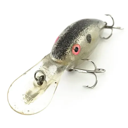 Vintage Rebel Deep Crank R, 3/8oz Transparent / Glitter Silver fishing lure #8829