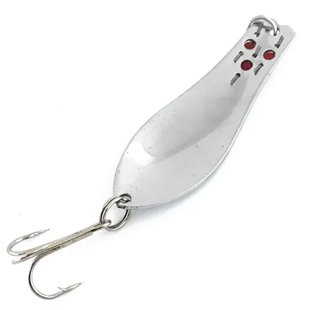 Vintage Herter's Canadian Spoon , 1/3oz Nickel / Red Eyes fishing spoon #8835