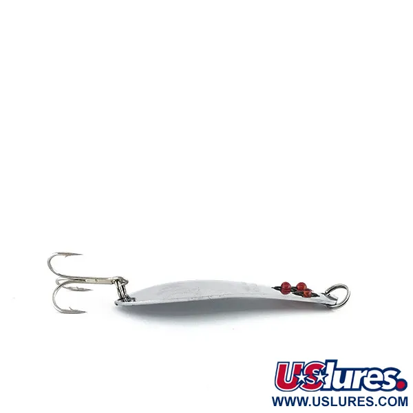 Vintage Herter's Canadian Spoon , 1/3oz Nickel / Red Eyes fishing spoon #8835