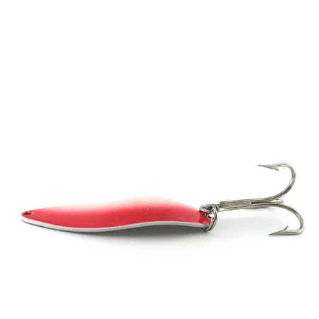 Vintage Seneca Little Cleo (Hula Girl), 3/4oz White Pearl / Red fishing spoon #8843