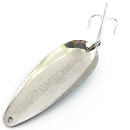 Vintage Eppinger Dardevle Dardevlet , 3/4oz Blue / Nickel fishing spoon #8853