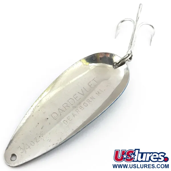 Vintage Eppinger Dardevle Dardevlet , 3/4oz Blue / Nickel fishing spoon #8853