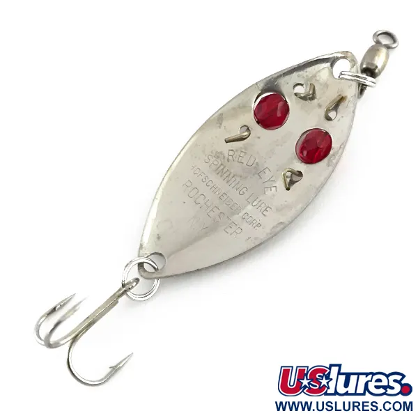 Vintage Hofschneider Red Eye junior, 1/4oz Nickel / Red Eyes fishing spoon #8870