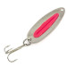 Vintage   Nebco Pixee, 1/4oz Hammered Nickel / Pink fishing spoon #8874