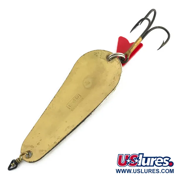 Vintage EGB Swiss made, 1/2oz Silver / Gold / Red / Brown fishing spoon #8881
