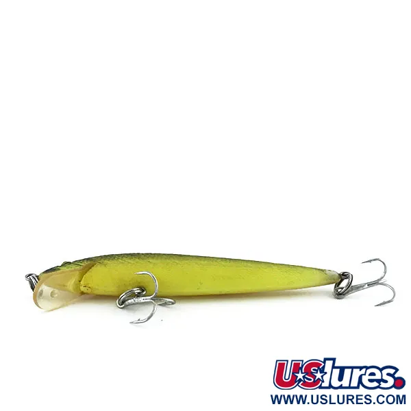 Vintage Norman Minnow Floater, 3/16oz Chartreuse fishing lure #8887
