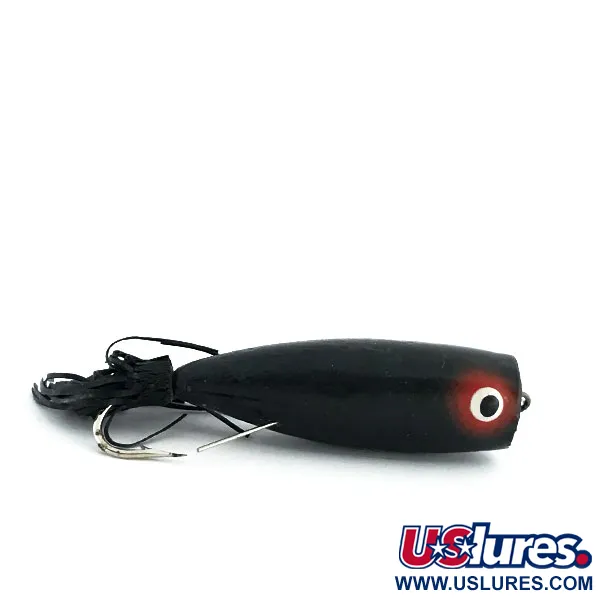 Vintage  Other Burke Weedless Popper , 1/4oz Black fishing lure #8889