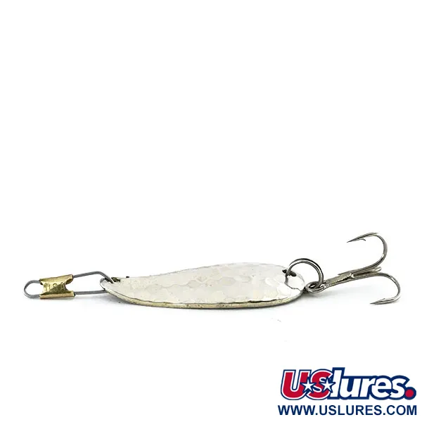 Vintage Acme Wonderlure, 1/4oz Hammered Nickel fishing spoon #8903