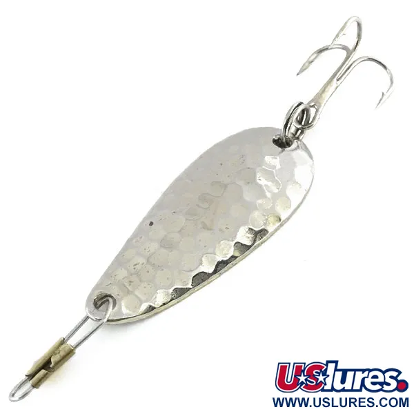 Vintage Acme Wonderlure, 1/4oz Hammered Nickel fishing spoon #8903