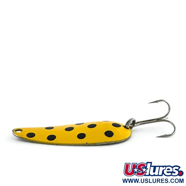 Vintage Worth Chippewa Spoon, 1/3oz Yellow / Black / Nickel fishing spoon #8904