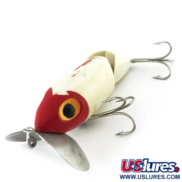 Vintage   Fred Arbogast Jitterbug, 1/2oz Red / White fishing lure #8911