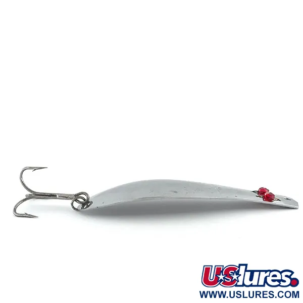 Vintage   Herter's GLH Canadian Spoon, 1oz Nickel / Red Eyes fishing spoon #8924