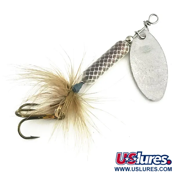 Vintage  Yakima Bait Worden’s Original Rooster Tail, 3/16oz Silver / Gray spinning lure #8932