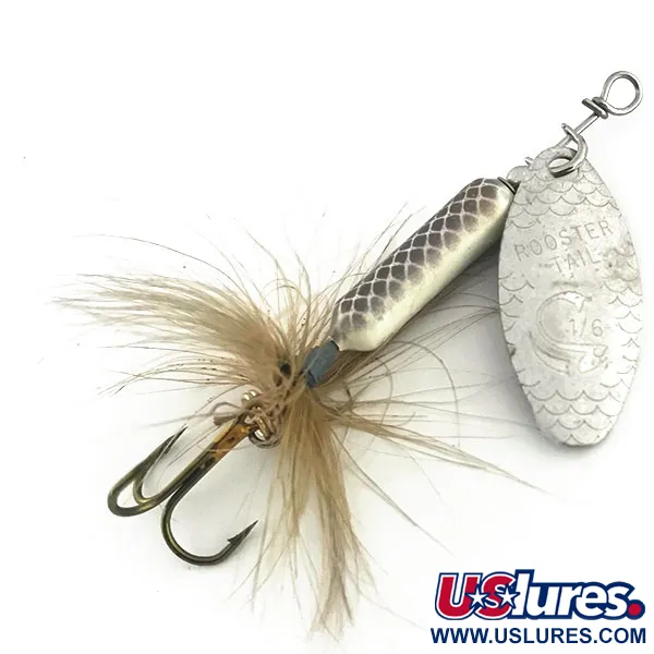 Vintage  Yakima Bait Worden’s Original Rooster Tail, 3/16oz Silver / Gray spinning lure #8932