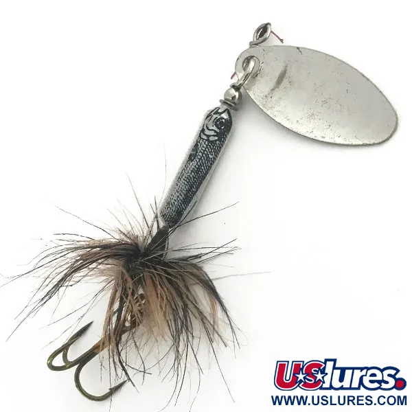 Vintage  Yakima Bait Worden’s Original Rooster Tail, 3/16oz Silver spinning lure #8933