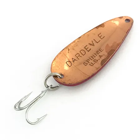 Vintage Eppinger Dardevle Midget, 3/16oz Red / White / Copper fishing spoon #8942