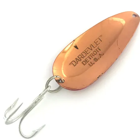 Vintage Eppinger Dardevle Dardevlet , 3/4oz Red / White / Copper fishing spoon #8943