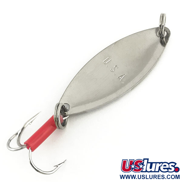 Vintage   Mepps Spoon 1, 1/4oz Nickel / Red fishing spoon #8944